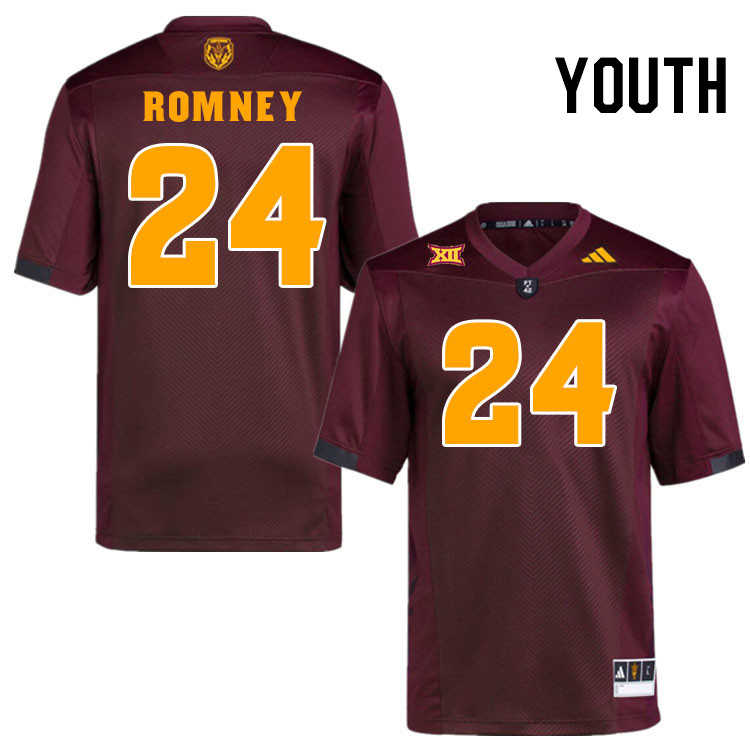 Men #24 Tate Romney Arizona State Sun Devils College Football Jerseys Stitched-Maroon